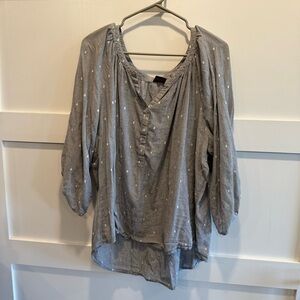 Westbound Gray Blouse with Subtle Dots